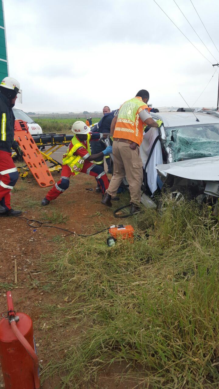 Truck and car collide leaving woman seriously injured. (1)